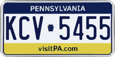 PA license plate KCV5455