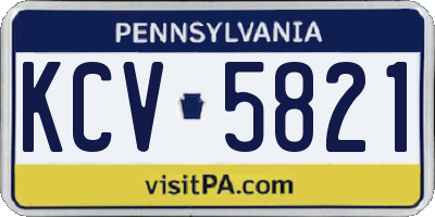 PA license plate KCV5821