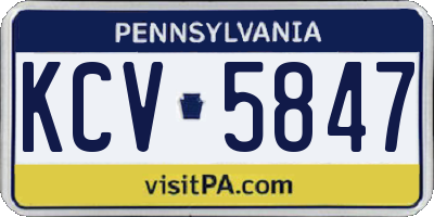 PA license plate KCV5847