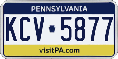 PA license plate KCV5877