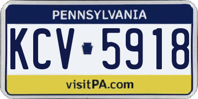 PA license plate KCV5918