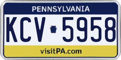 PA license plate KCV5958
