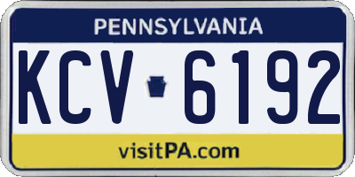 PA license plate KCV6192