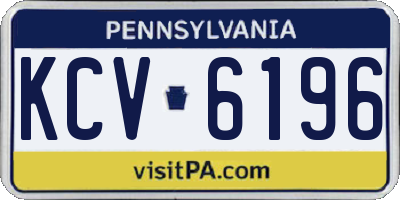 PA license plate KCV6196
