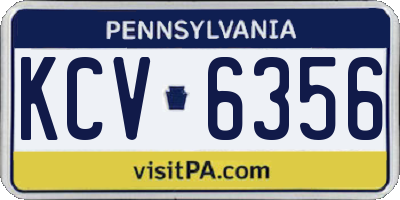 PA license plate KCV6356