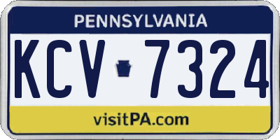 PA license plate KCV7324