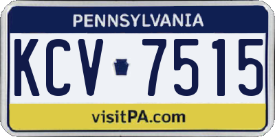 PA license plate KCV7515