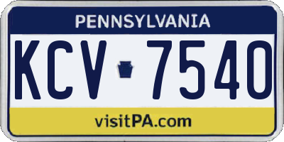PA license plate KCV7540