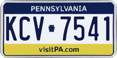 PA license plate KCV7541