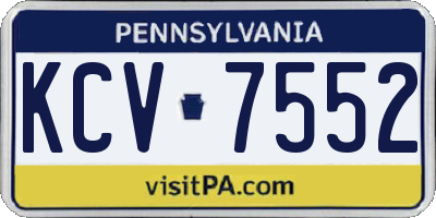 PA license plate KCV7552