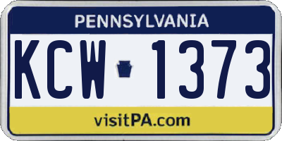 PA license plate KCW1373