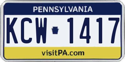 PA license plate KCW1417
