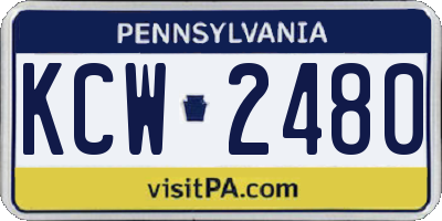 PA license plate KCW2480