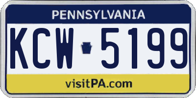 PA license plate KCW5199