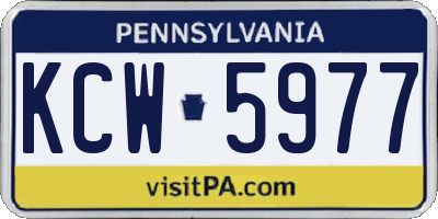 PA license plate KCW5977