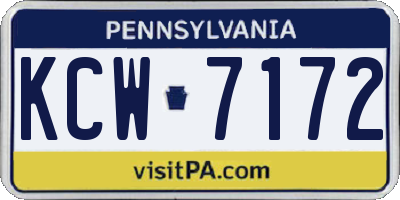 PA license plate KCW7172