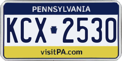PA license plate KCX2530