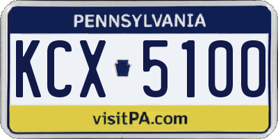 PA license plate KCX5100