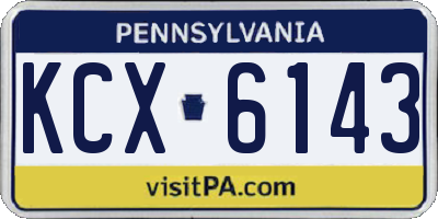 PA license plate KCX6143