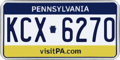 PA license plate KCX6270