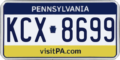 PA license plate KCX8699