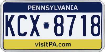PA license plate KCX8718