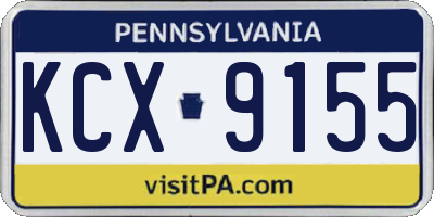 PA license plate KCX9155
