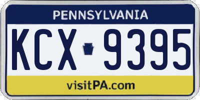 PA license plate KCX9395