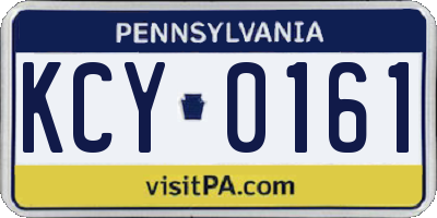 PA license plate KCY0161