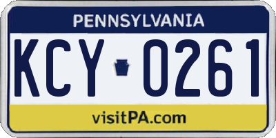 PA license plate KCY0261