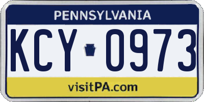 PA license plate KCY0973