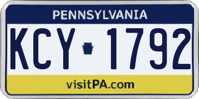 PA license plate KCY1792