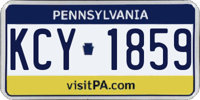 PA license plate KCY1859