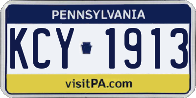 PA license plate KCY1913