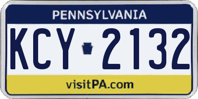 PA license plate KCY2132