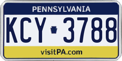 PA license plate KCY3788