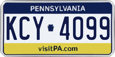 PA license plate KCY4099