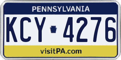 PA license plate KCY4276