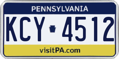 PA license plate KCY4512