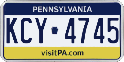 PA license plate KCY4745