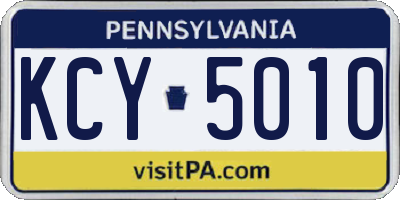 PA license plate KCY5010