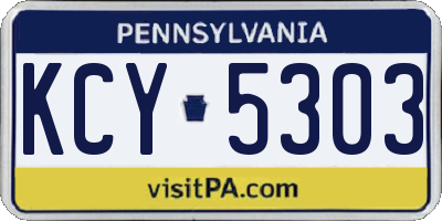 PA license plate KCY5303