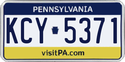 PA license plate KCY5371