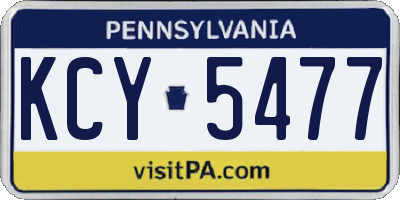 PA license plate KCY5477