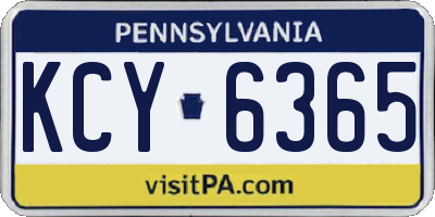 PA license plate KCY6365