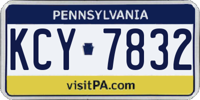 PA license plate KCY7832