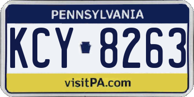 PA license plate KCY8263