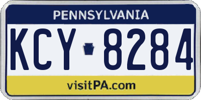PA license plate KCY8284