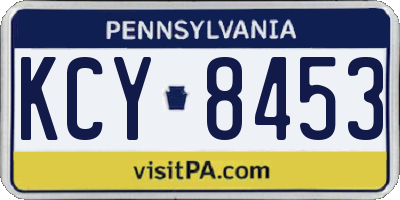 PA license plate KCY8453