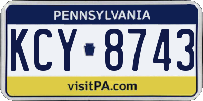 PA license plate KCY8743